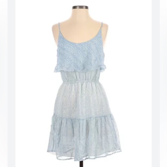 Joie 100% Silk Blue Floral Tiered Top Spaghetti Strap Dress - Picture 1 of 11